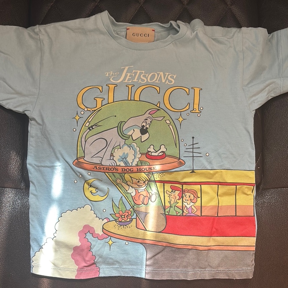 Gucci Kids Light Blue Jetsons Graphic Tee